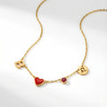 Collana con Iniziale a Forma di Cuore — Placcata Oro 18K - Riveous
